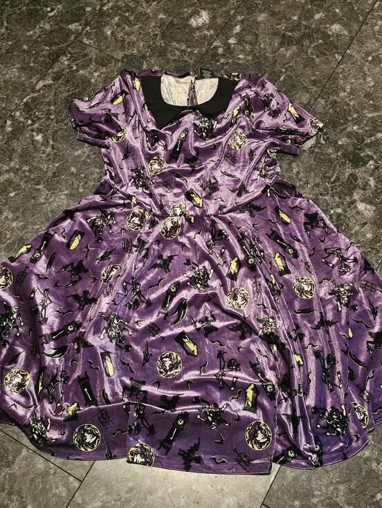 torrid Dresses & Skirts - Torrid Disney Haunted Mansion Purple Velvet Aop Dress Midi Halloween Size 1 XL